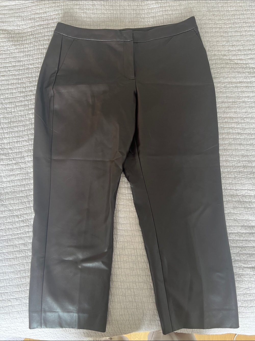 J. Crew Kate Burgundy Straight-Leg Faux Leather Pants